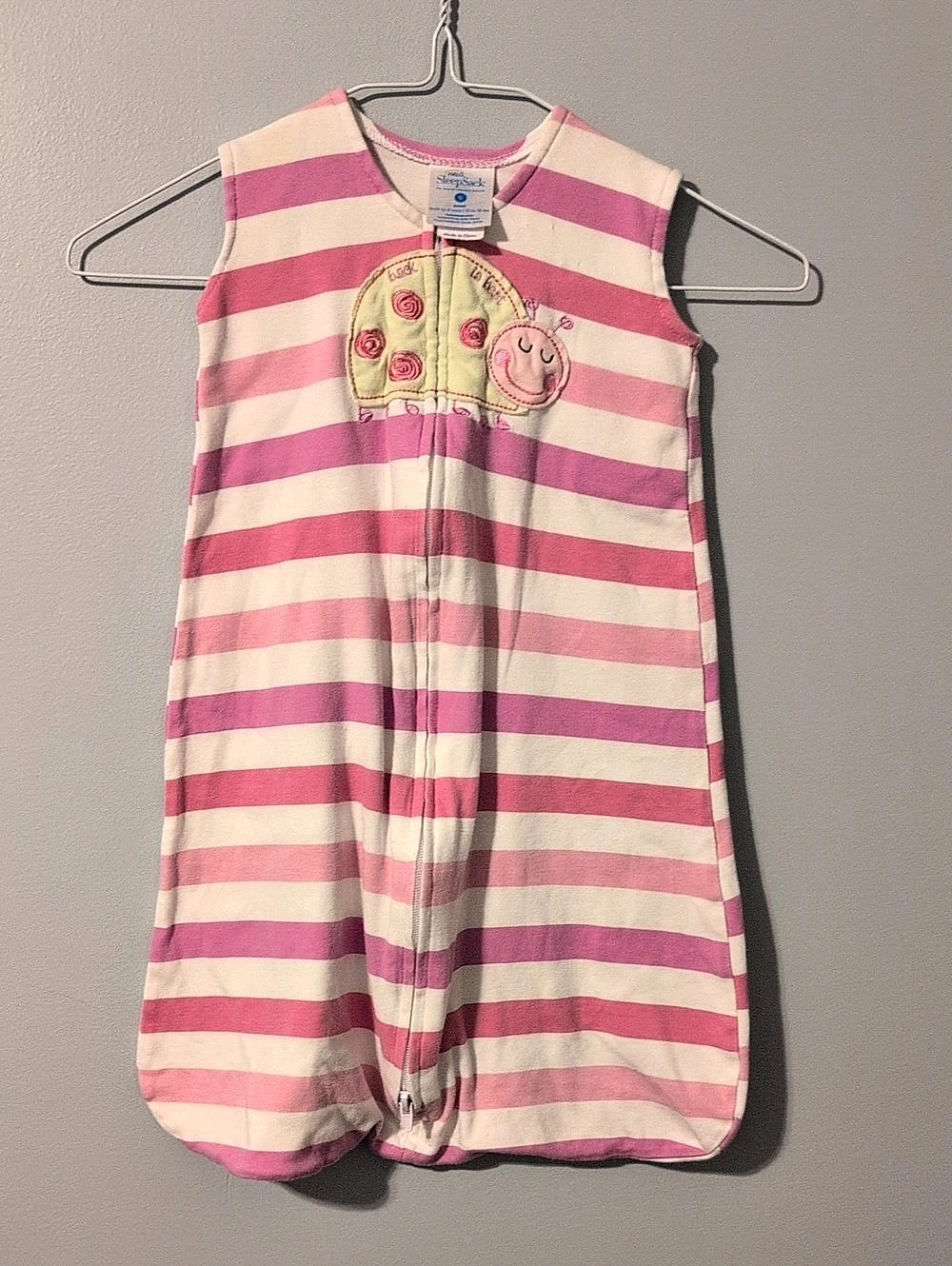 Halo SleepSack Striped Sleep Sack in Pink & White Small